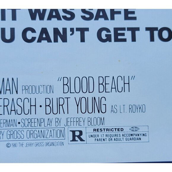 Blood Beach (1980) Original HORROR MOVIE STORE VHS PROMO POSTER 19”x 27” Summer - Picture 3 of 12